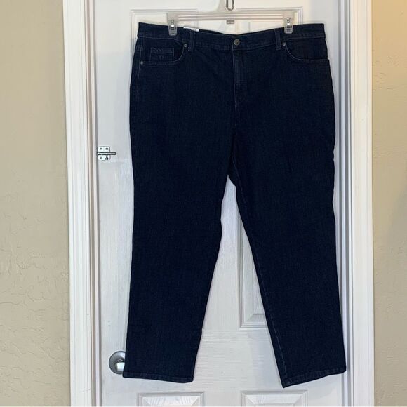 Gloria Vanderbilt Amanda Tapered Leg High Rise Dark Denim Jeans Size 20WS - Picture 1 of 11